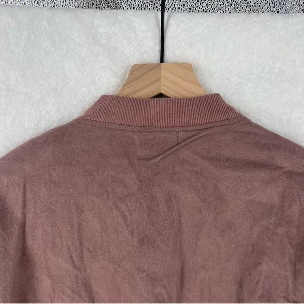 On The Road Mauve Pink Faux Suede Lace Up Zip Front‎ Bomber Jacket - Image 11