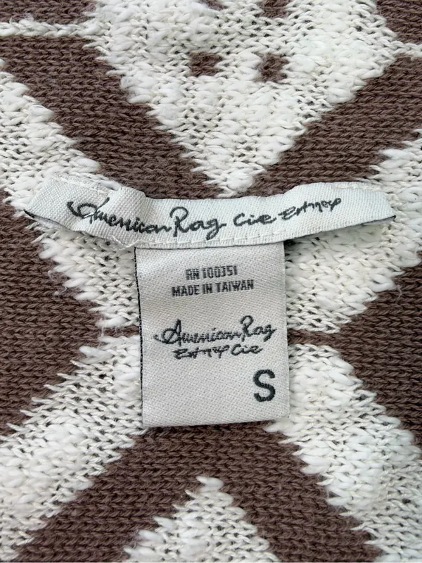 American Rag Pink Taupe & Cream Fringe Open-Front Cardigan - Image 5