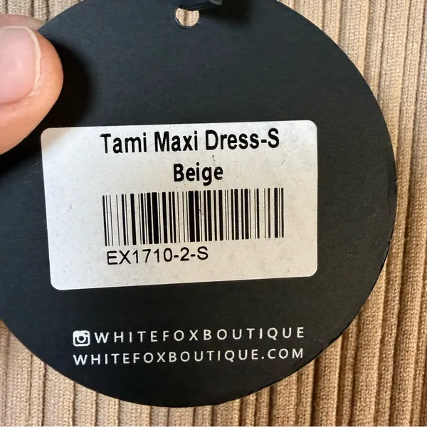 White Fox Boutique Tammy Cream Sleeveless Maxi Dress SZ:S - Image 7