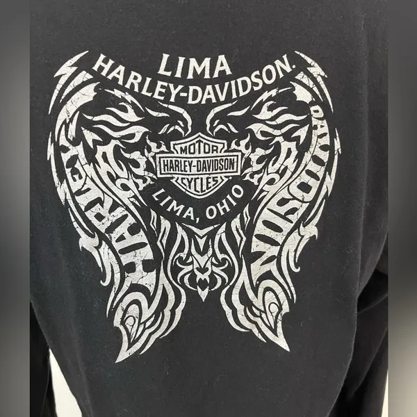 ❄️Harley Davidson Rhinestone Embellished‎ Long Sleeve Tee - Image 5