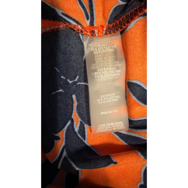 Tommy Hilfiger Orange Navy Blue Floral Sleeveless Sheath Dress Size 14 - Image 8