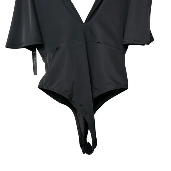 Lulus‎ Slay It With Me Black Off Shoulder Bodysuit XS Flutter Sleeve Sexy Chic - Image 10