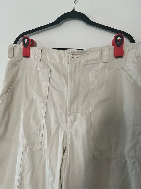 Universal Threads Cream Beige Baggy Utility Pants Large Hiking Outdoors Gorpcore - Image 2