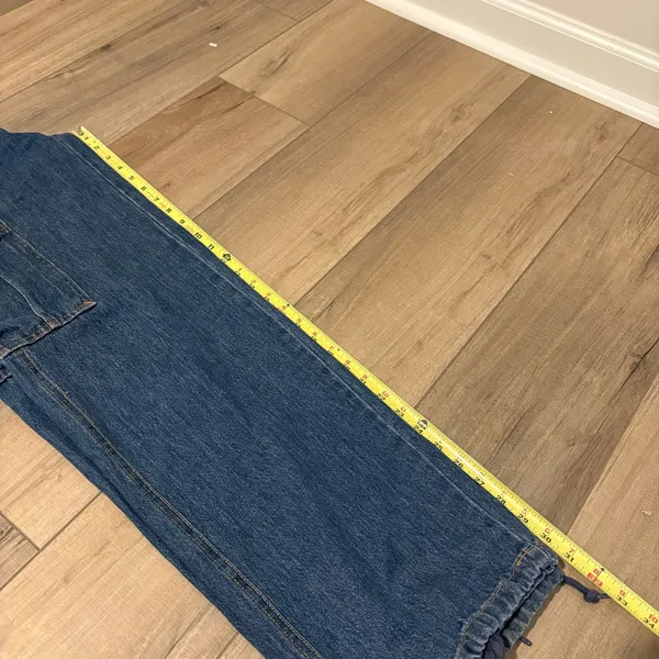 Levis 94 Baggy cotton‎ cinch Jeans Womens Blue Denim Cargo Pockets Size 23 - Image 11