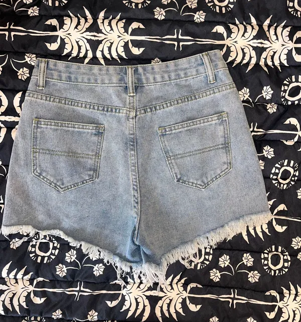Rhinestone Fringe Shorts Blue Size 4 - Image 2