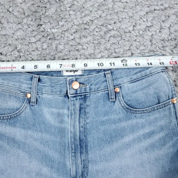 Wrangler Wrock 672 High Rise Kick Flare Jeans Light Wash Blue Cowgirl Size 30x28 - Image 10