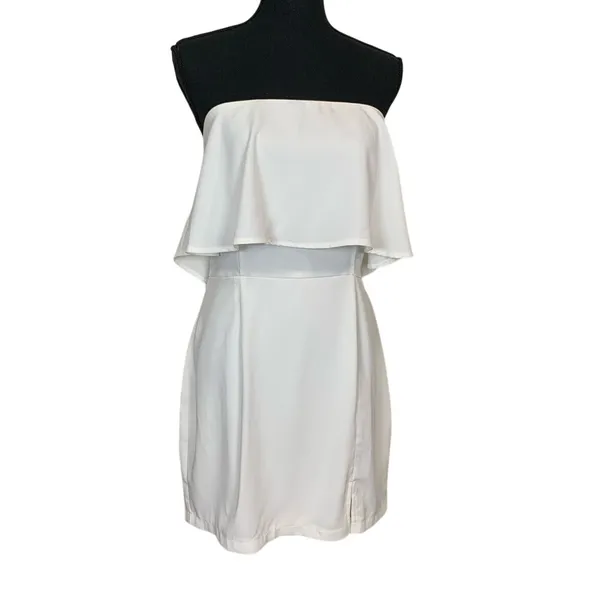 REVOLVE Superdown Catalina Ruffle Tube Mini Dress NWT SM White Cocktail - Image 3