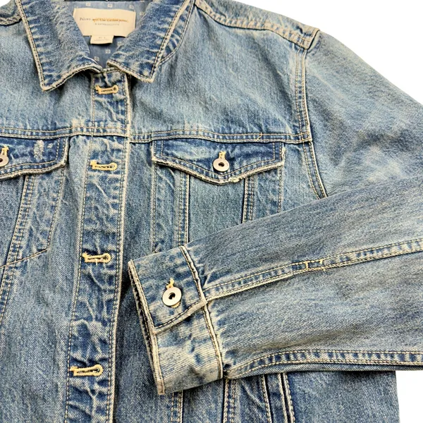 Pilcro & The Letterpress Anthropologie Button Up Denim Jean Jacket LARGE - Image 6