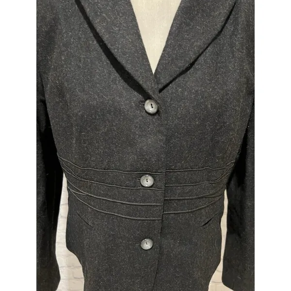 Harve Bernard Blazer Jacket Academia Workwear Professional Winter Gray Wool 16 - Image 2