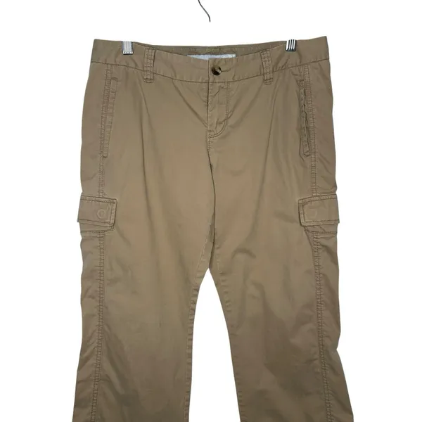 OLD NAVY Y2K Khaki Low Rise‎ Cargo Pants Pockets 2000s Women's 4 - Image 2