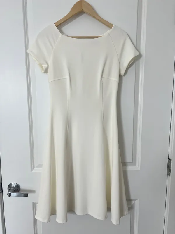 Tommy Hilfiger Fit & Flare Dress Off White Size 2 EUC - Image 5