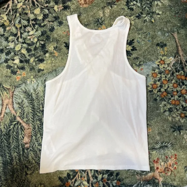 Anthropologie White Ribbed Criss Cross Halter Keyhole Tank Top Large OB1511275‎ - Image 5