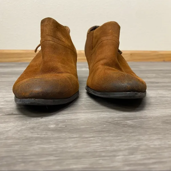 Franco Sarto Greco Cognac Suede Ankle Booties Block Heel Size 9 - Image 5