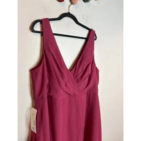 NWT Azazie Nelly Mulberry A-Line Pleated Chiffon Dress - Image 3