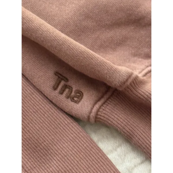 Aritzia TNA Cozy Fleece Boyfriend‎ Crew Neck Long Sleeve Sweatshirt Size Small - Image 4