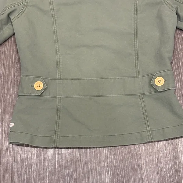 VTG 00s Hollister Co Olive Green Military Utility Jacket Size M Button Up Cotton - Image 11