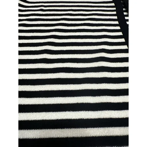 INC (Int’l Concept) Striped Cardigan W Stretch 3/4 Sleeve Back & White Womens M - Image 2