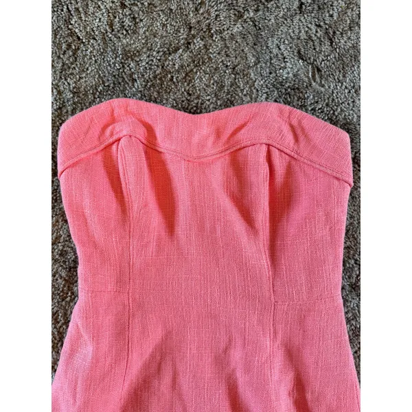 Lilly Pulitzer Bibi Strapless Corset Mini Dress in Ginger Pink Textured Barbie - Image 2
