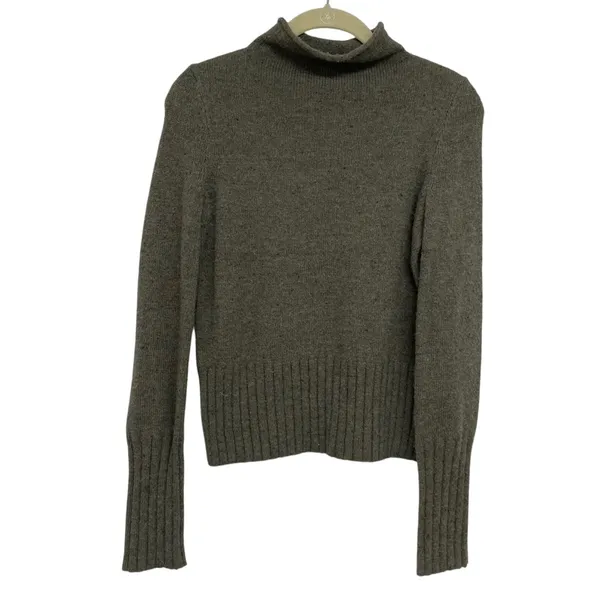Madewell Olive Green Wool Rolled Mock Neck Pullover Sweater Womens XXS Winter - Image 2