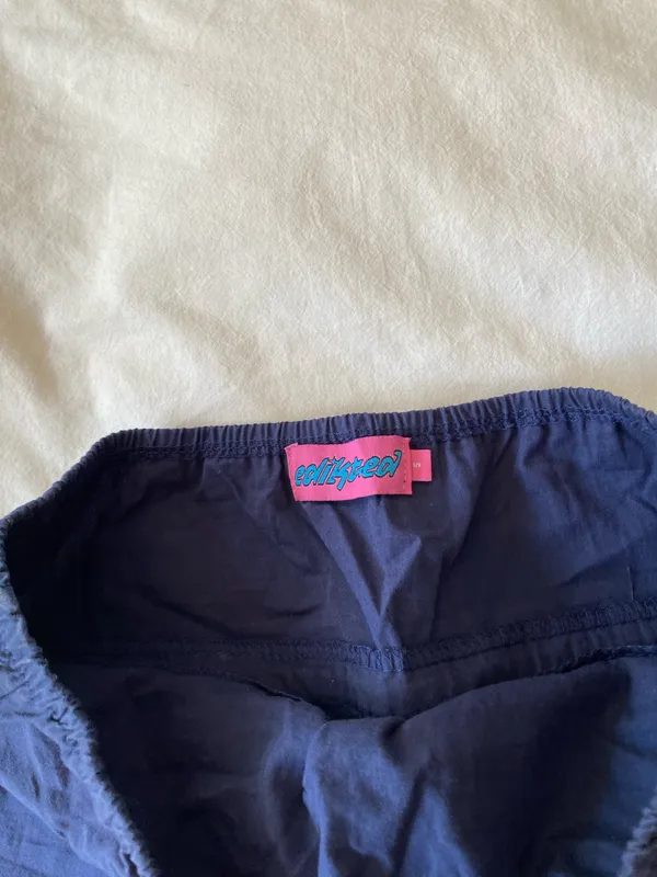 Edikted navy blue strapless top - Image 2