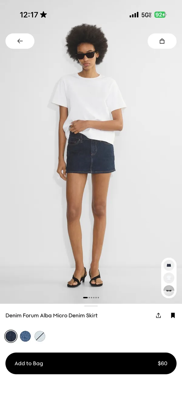 Aritzia Denim Forum Alba Micro Denim Skirt dark wash - Image 2