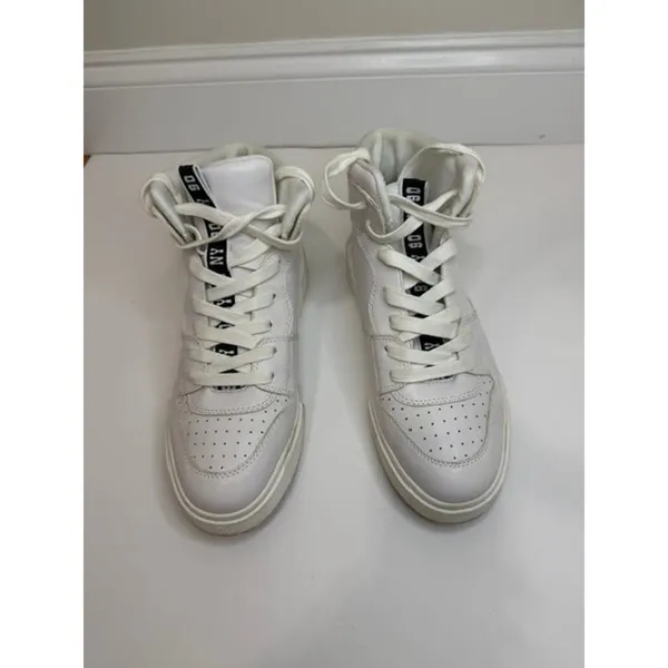 Steve Madden SM NY90 High Top Sneakers White Black Sz10 - Image 2