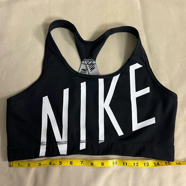 Nike Black Sports Bra | Bold Logo Front | Size Small - Image 5