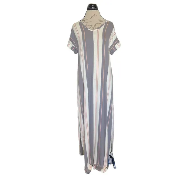 Lularoe Womens Dress Small Maxi Macy Striped Casual Modern Trendy Retro Spring - Image 2
