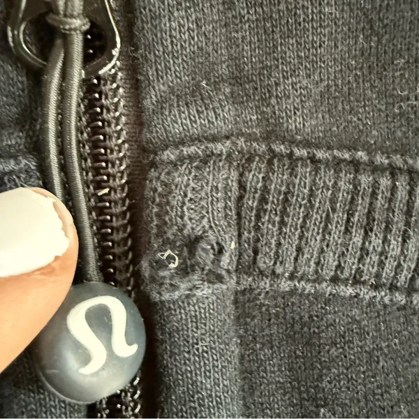 LULULEMON‎ Full Zip Scuba Hoodie Hooded Jacket Heavy Black size 6 - Image 3
