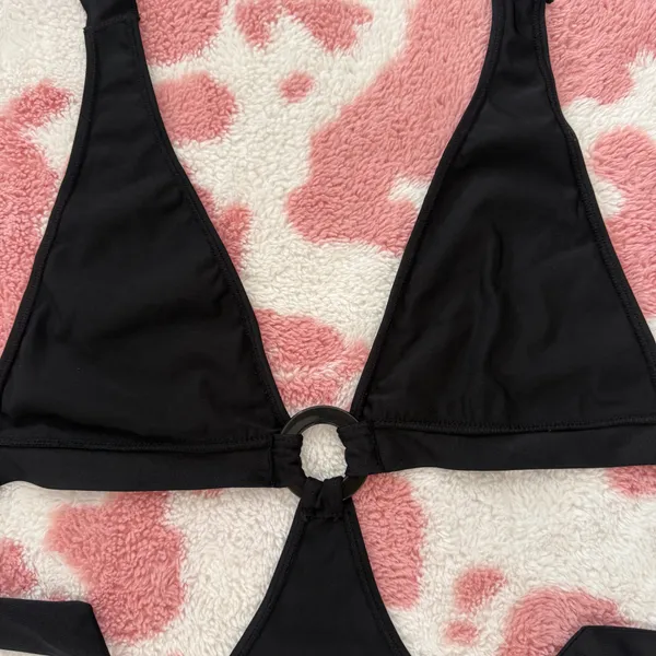 Sultry Black Cut-Out Halter Top / Mini Dress w Ring Detail 🔥 Y2K | Beach Club | Festival | Coachella | XS - Small New!! - Image 5