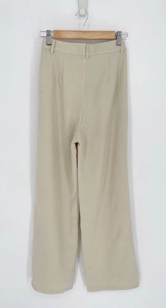 4th Reckless Archer Asymmetric Trousers High Waisted Beige Women's S NEW - Image 5