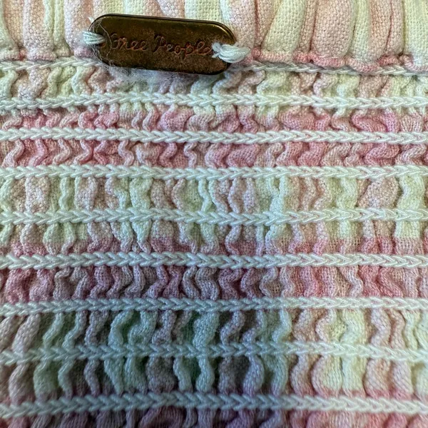 Free People Women Large Leilani Cotton Gingham Tube‎ Top Pink Y2K Cottagecore - Image 5