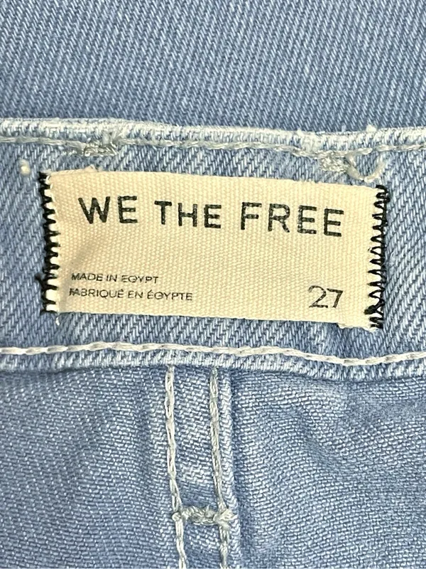 Free People We The Free Deep Trance Dropped Barrel Jeans Size 27 Ocean Blue Wash - Image 12
