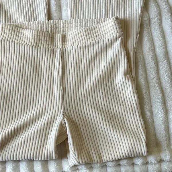 Aerie Cream Ribbed Corduroy Women's Pants - Image 3