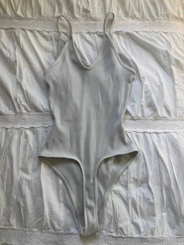 American Eagle Bodysuit Ribbed White - Image 2