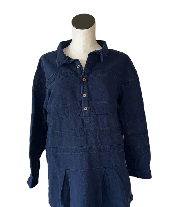 NWOT Free People X Free- Est Checkin' Mini Dress / Tunic Top Blue Oversize - Image 7
