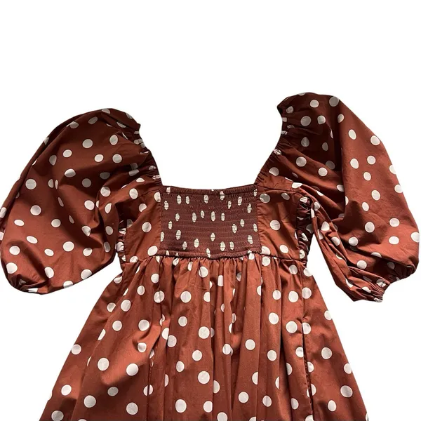 Abercrombie & Fitch Emerson Mini Dress XS Polka Dot Puff Sleeve Babydoll - Image 7