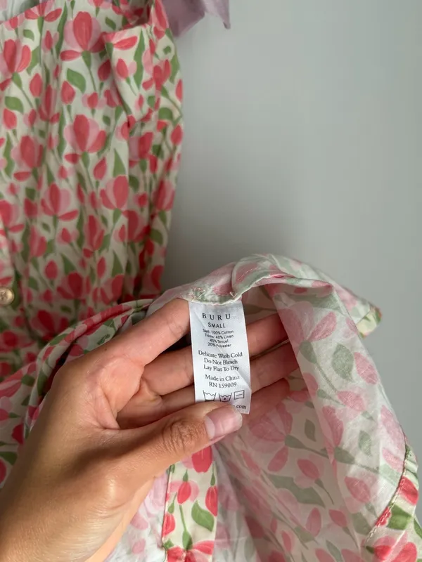 Sleeveless Pink Floral Tie-Shoulder Mini Dress - Image 5
