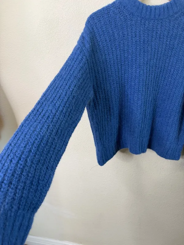 Sezane Jose Jumper Blue Alpaca Wool Womens Size M - Image 4