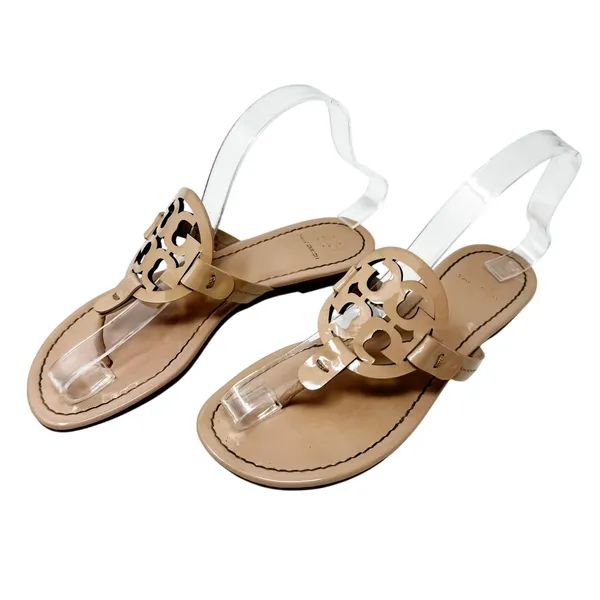 Tory Burch Miller Sandal Seashell Pink Patent Leather Thong Flat Size 6.5 - Image 3