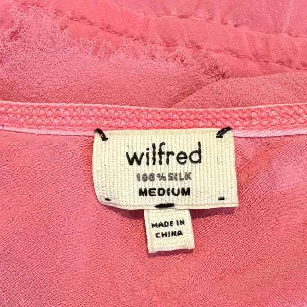 Aritzia Wilfred Pink 100% Silk Ruffle Mini Dress Medium - Image 4