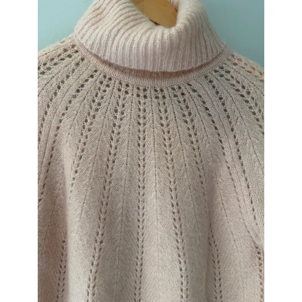 Haven Well Within Wool Blend Pointelle Mock Neck Sweater — Size S - Image 4