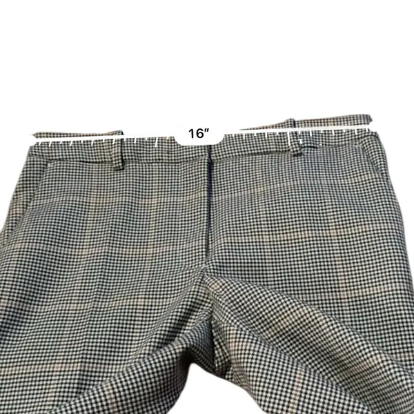H&M Dress Pants Women's Size 8 Houndstooth Plaid‎ Mid Rise Black Gray White Tan - Image 8