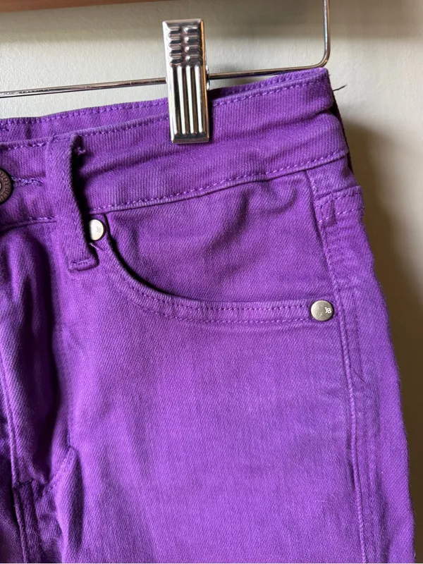 Judy Blue Purple Bermuda Denim Shorts High Rise Y2K - Image 2