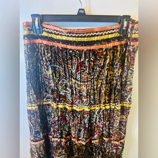 Chandry Kc Boho Velvet Animal Print Midi Skirt Nwt! Fall Style - Image 2