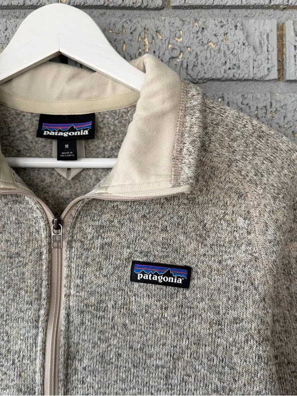 Patagonia Better Sweater 1/4 Zip Fleece Pullover Pelican Cream Size Medium - Image 4