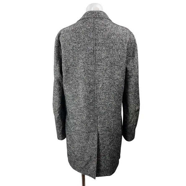 Reiss Women's Dark Gray Wool Long Sleeve Notch Lapel Trench Coat Jacket Size M - Image 3