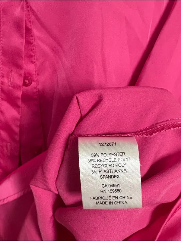 Maison d’amelie pink satin button down shirt size small - Image 6