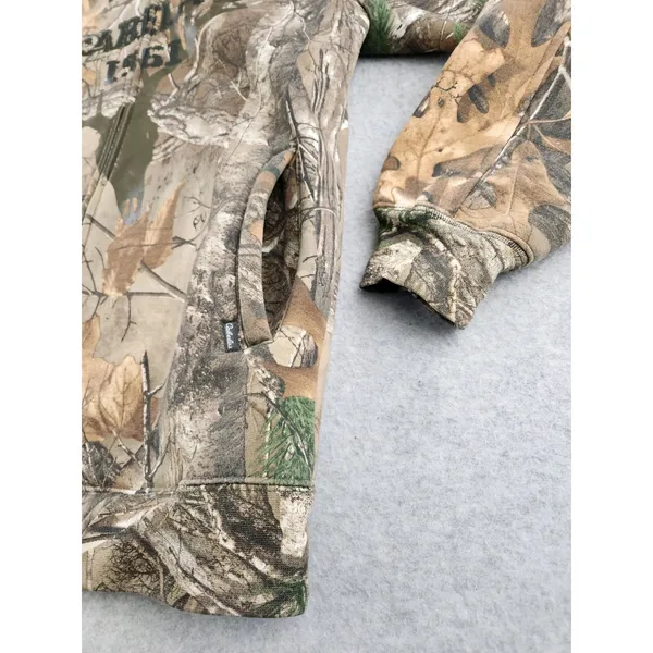Cabelas Thick Realtree Camo Fleece Lined Hoodie Full Zip Jacket Hunting - MEDIUM - Image 3