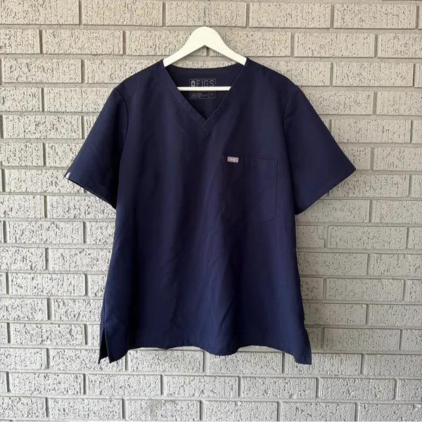Figs Catarina One Pocket Scrub Top Navy Blue Size XL - Image 3